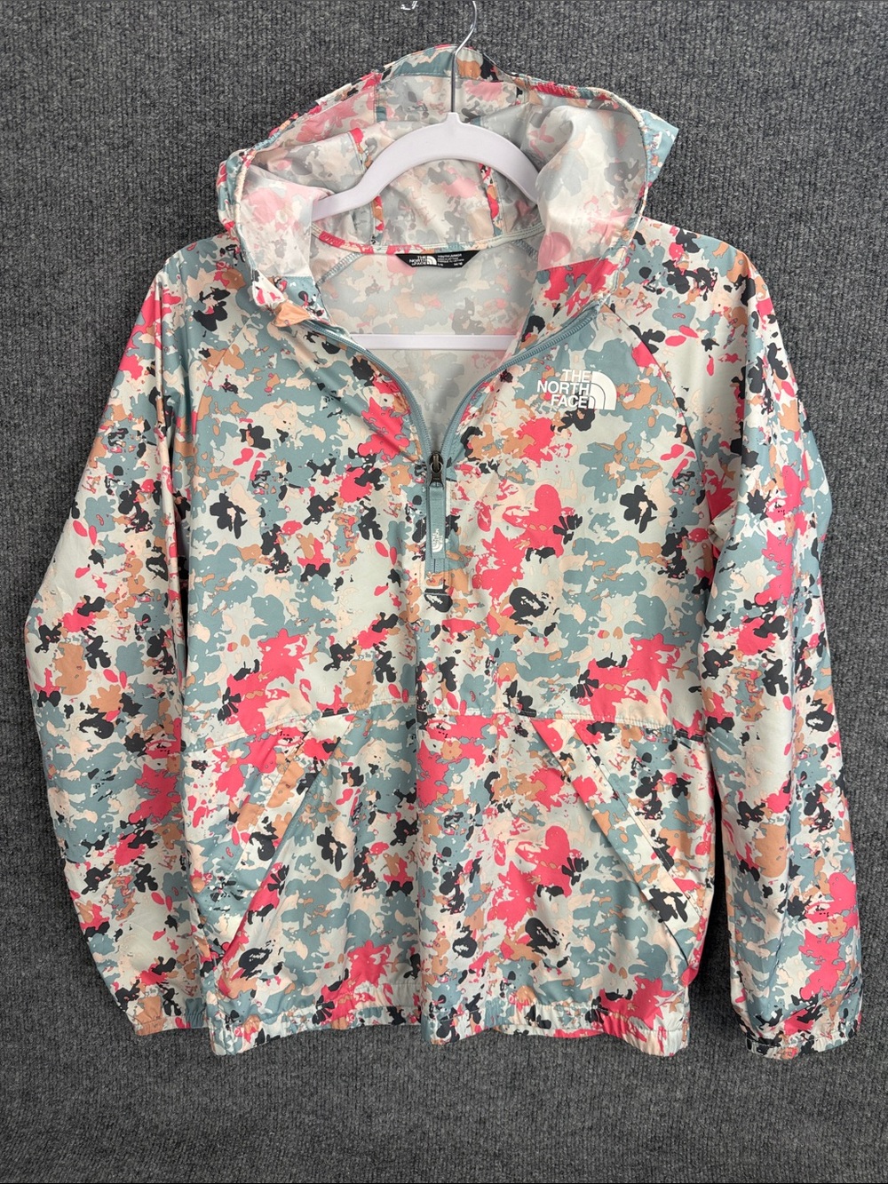 The North Face Youth Multi-Color Windbreaker Hoodie Jacket L 14-16 New!